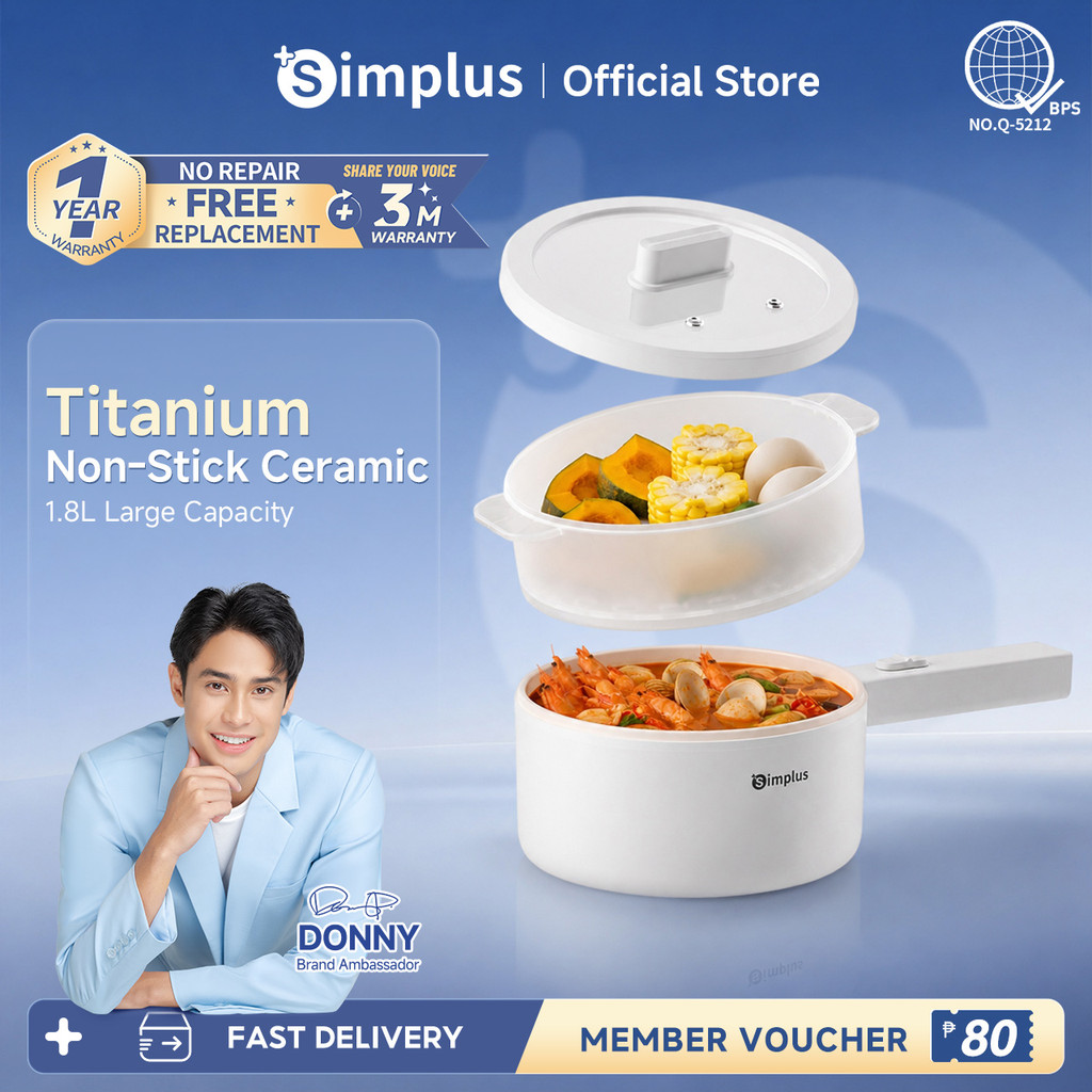 Simplus Electric Cooker with Steamer Rice Cooker Multi-Functional Non ...