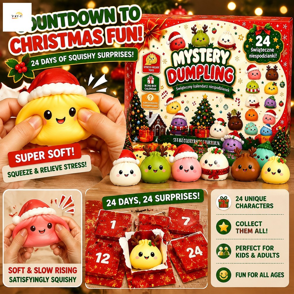 Christmas Countdown Calendar Blind Box - 24-Day Mystery Dumpling Pinch ...