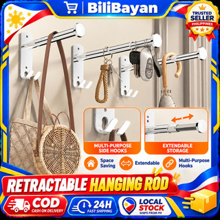Cloth Hanger Storage Rack Stainless Steel Wall-mounted Balcony Drying ...