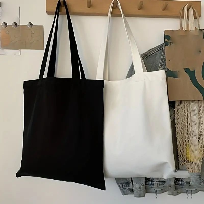 Fashion Canvas Tote Bag Korean Style Plain Shoulder Bag Casual Shopping ...