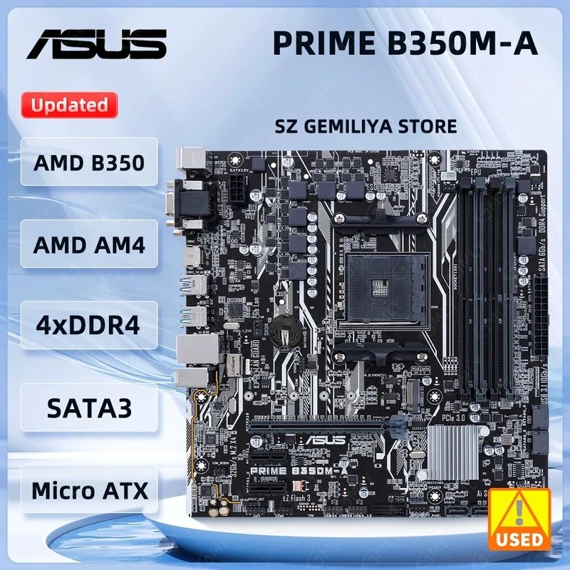 ASUS PRIME B350M-A Motherboard AMD B350 Socket AM4 DDR4 64GB Micro ATX ...