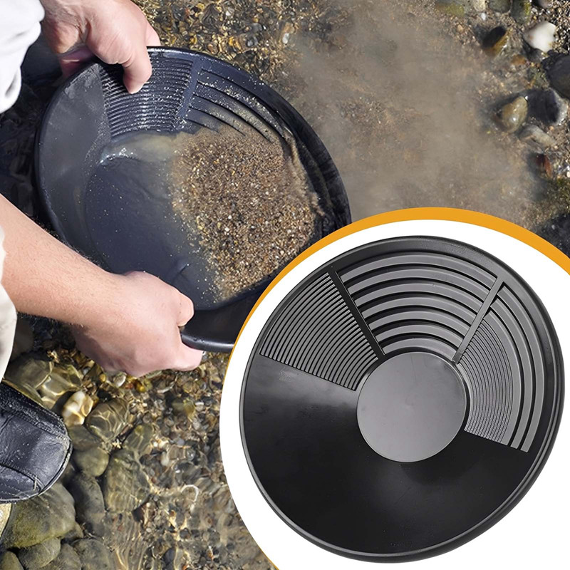 Gold Panning Plate 15'' Large Capacity Gold Pan Sifting Tray Sieve Dish ...