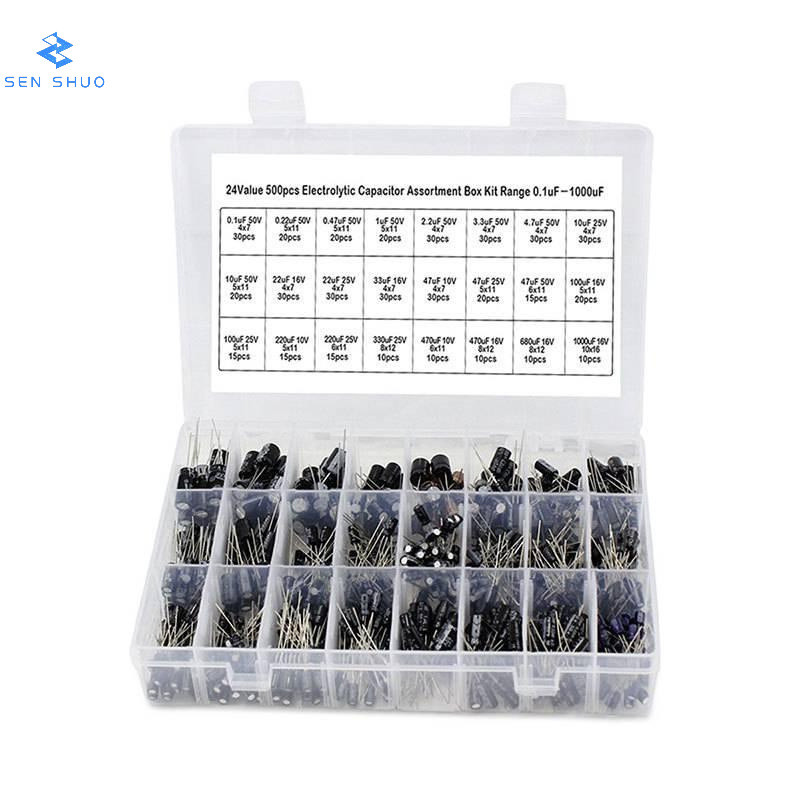 24 Specifications 500pcs Electrolytic Capacitor Sorting Box Kit Range ...