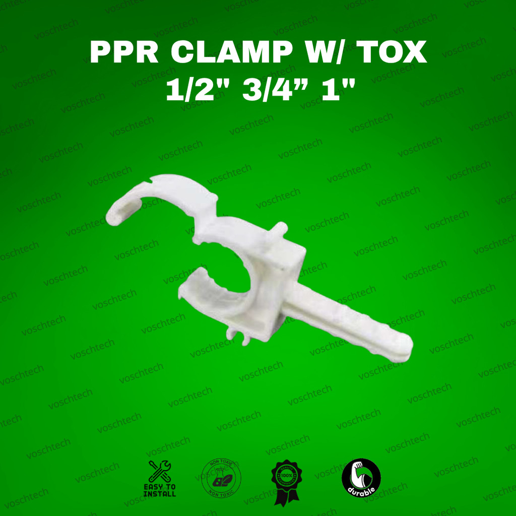 PPR CLAMP AND PPR CLIP WITH TOX WHITE FITTINGS PIPE AVAILABLE SIZES 1/2 ...