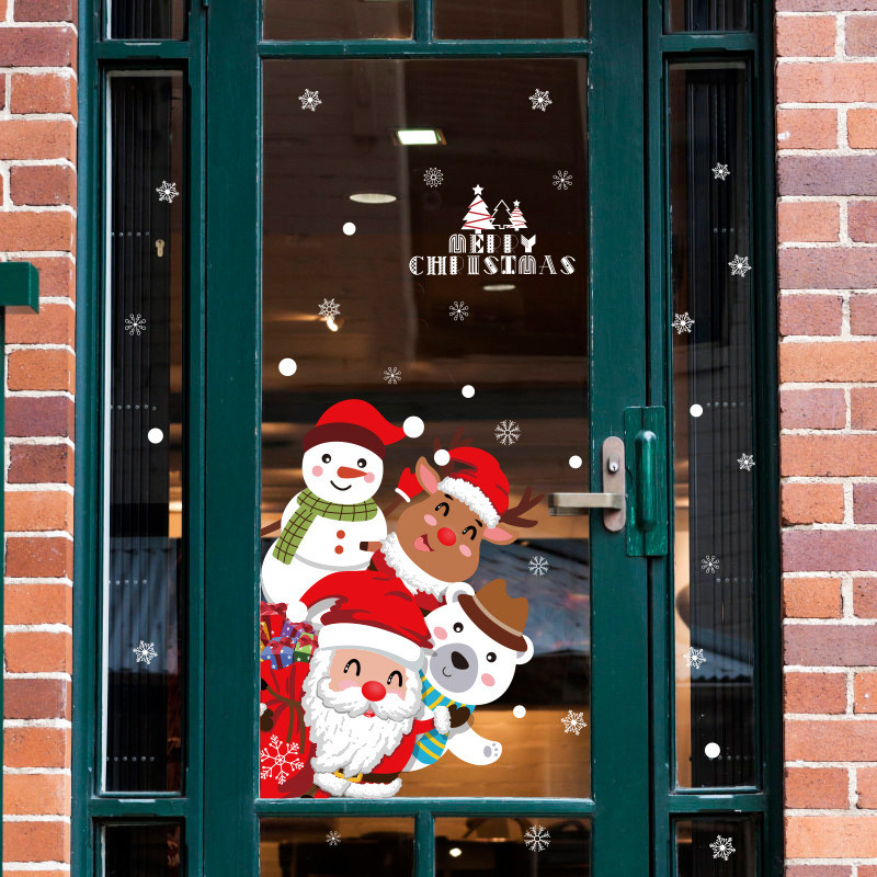 Christmas Wall Stickers Holiday Party Shopping Mall Window Store ...