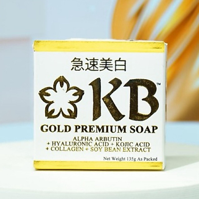 KB Gold Premium Soap (Alpha Arbutin + Hyaluronic Acid + Kojic Acid + Soy Bean Extract) 135g