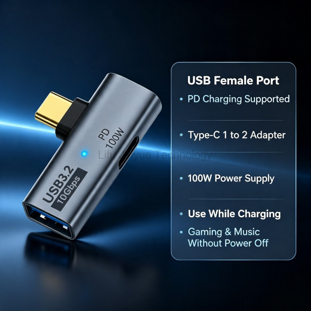 K98Y Plug Play Usb Splitter Type-c Usb Pd Adapter Usb-c to Usb-a Otg ...