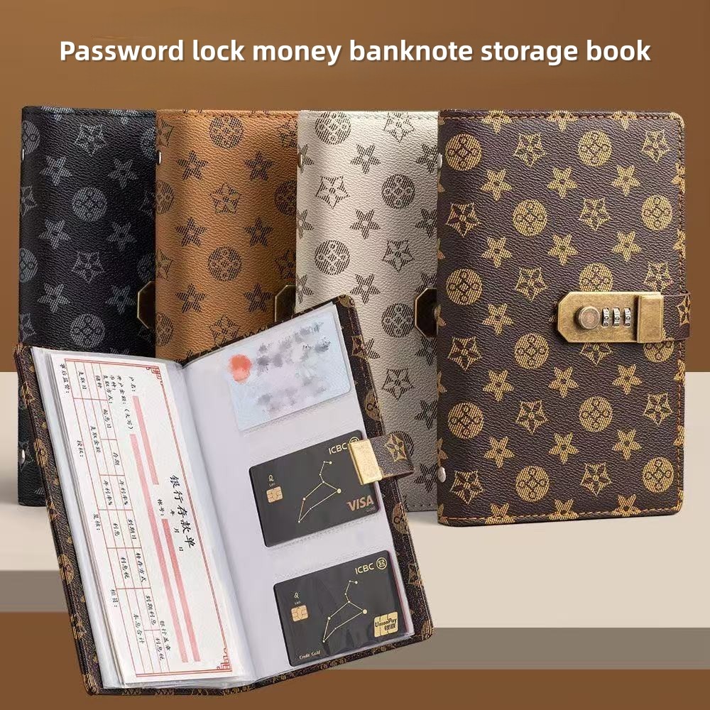2025 New Wallet with Combination Lock PU Leather A6 Binder Colorful ...