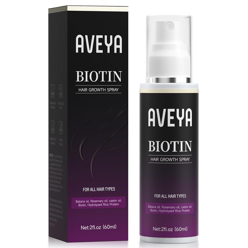AVEYA Hair Growth Spray 60ml with Biotin Rosemary Batana Oil | Shopee ...