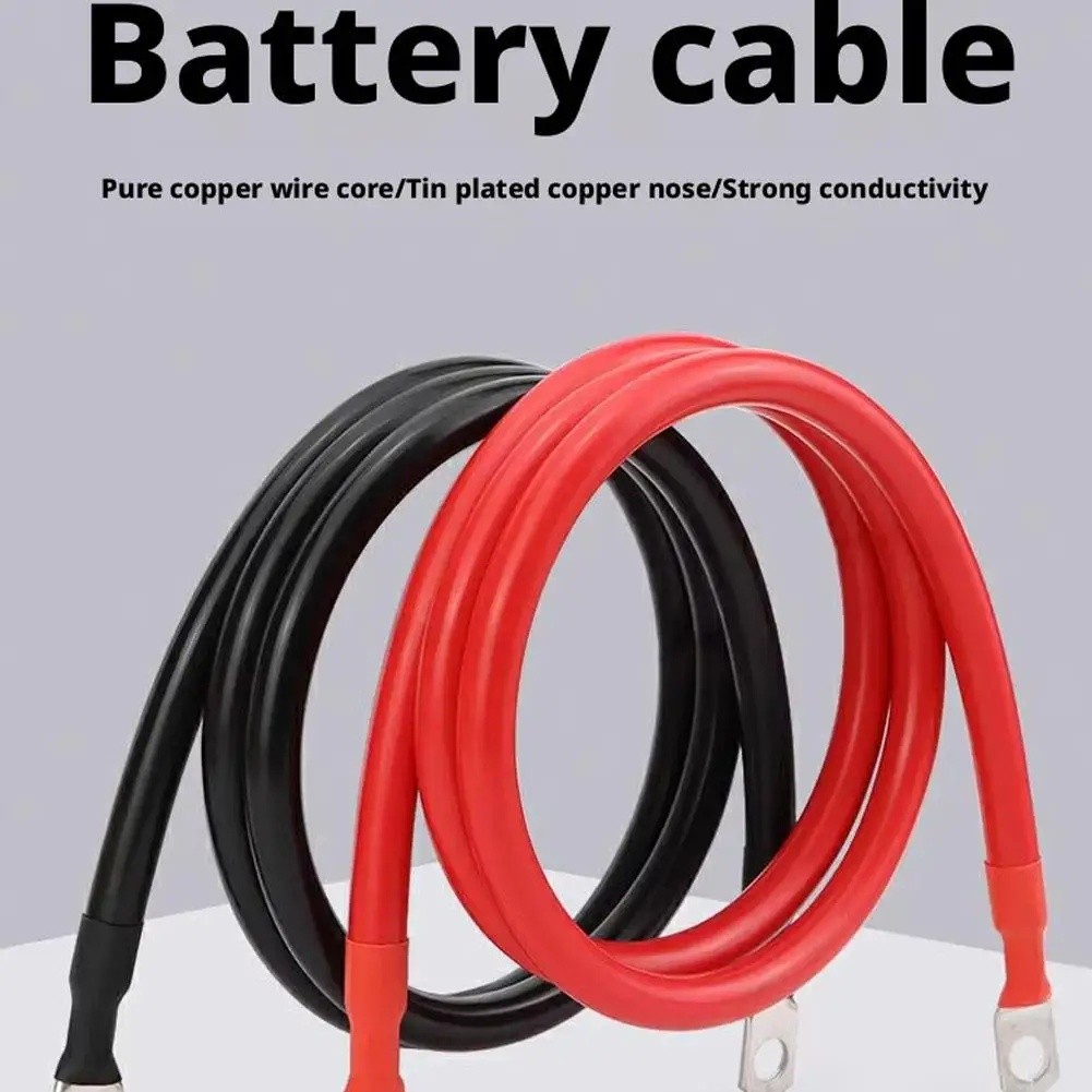 2AWG Heavy-Duty Battery Cable Set, Gauge Pure Copper Battery Cables ...