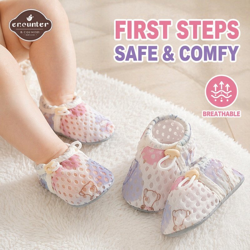 Baby First Walkers Shoes Breathable Mesh Soft Sole Anti Slip Prewalk ...
