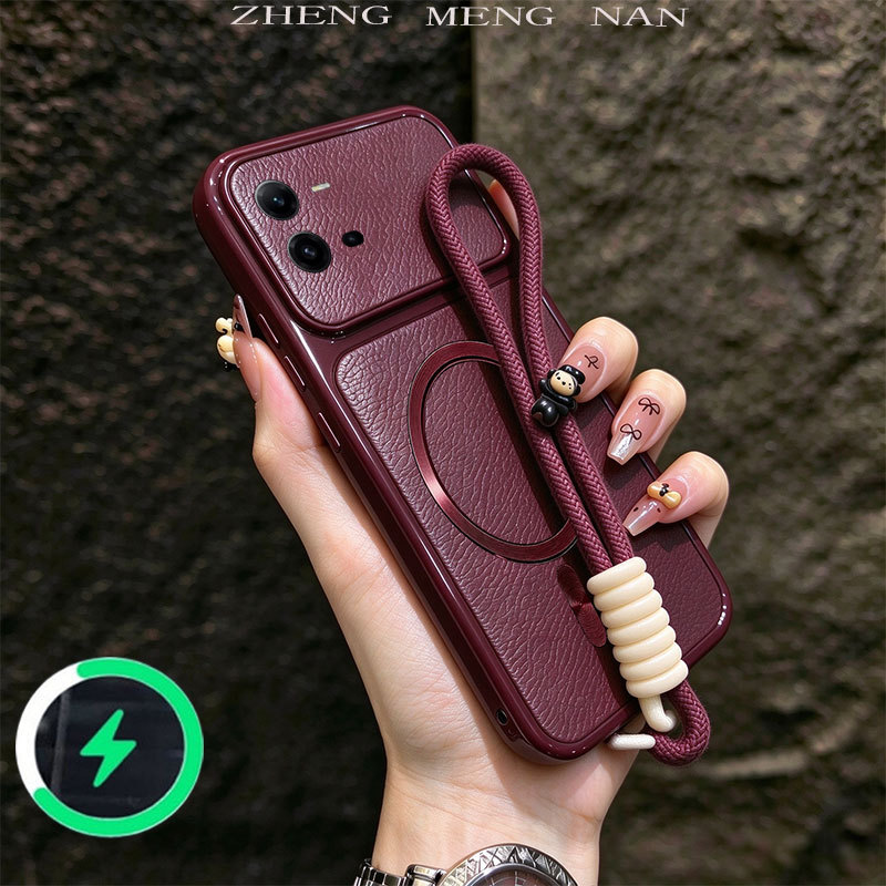 Suitable for Vivo V25 Vivo V25E V25 PRO New lychee skin pattern wine ...