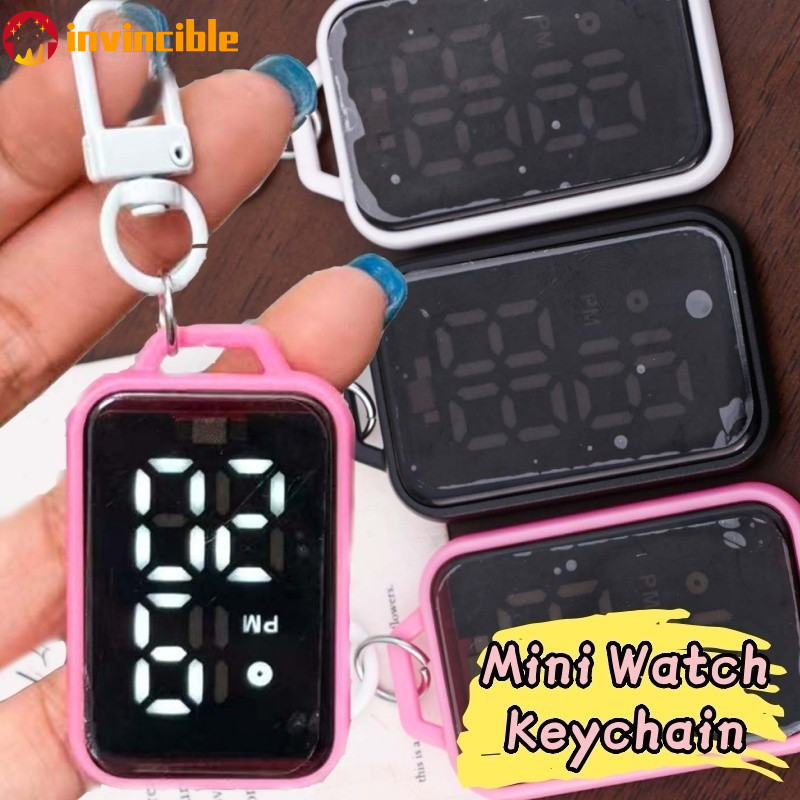 Compact Mini Clock Hanging Charm Gift- LED Pocket Watch Keychain ...