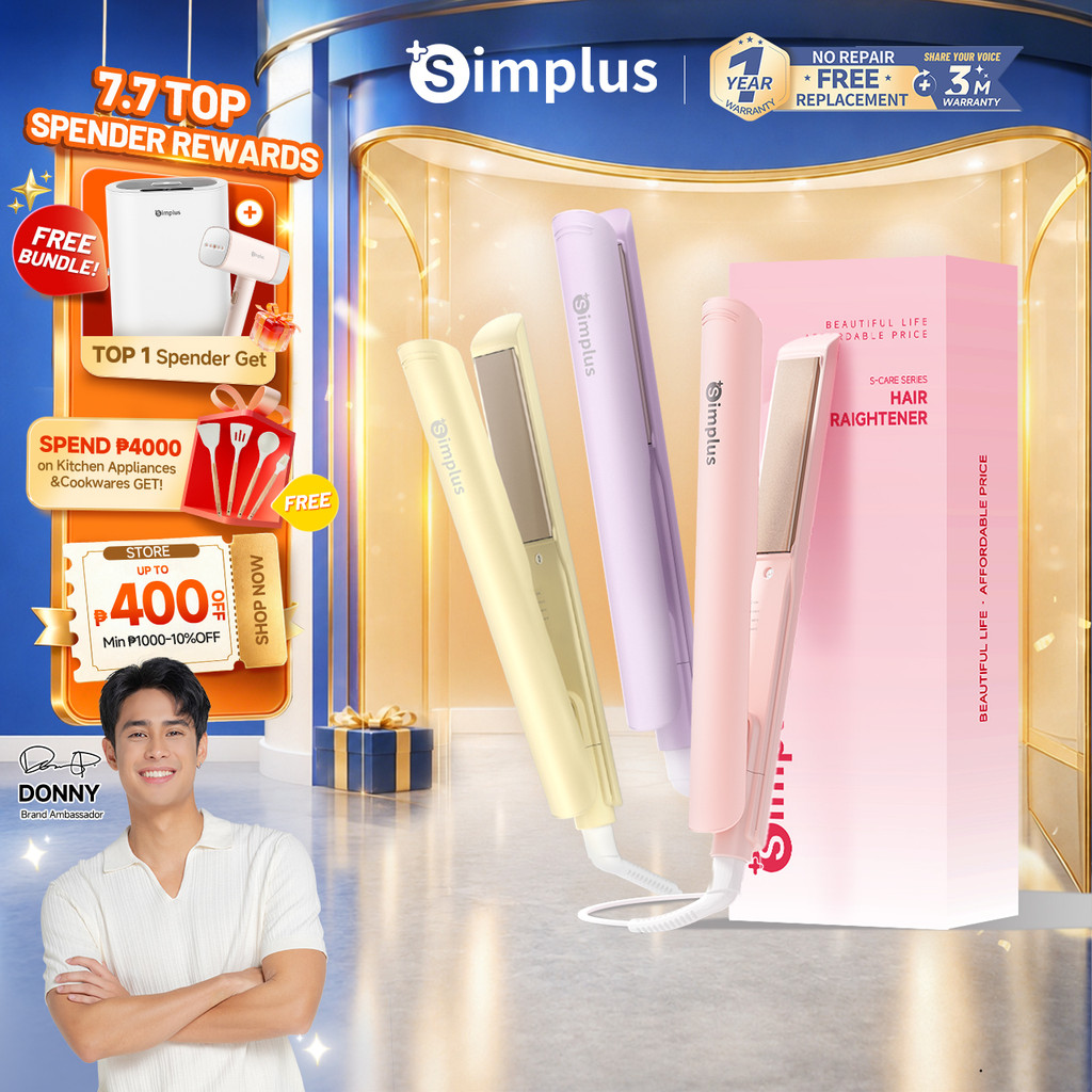 Simplus Hair Straightener & Curler Ceramic Coating Ionic Hair Care 3 ...