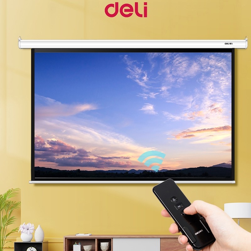 Deli 4K Portable Projection Screen Home HD Automatic Rising-Lowering ...