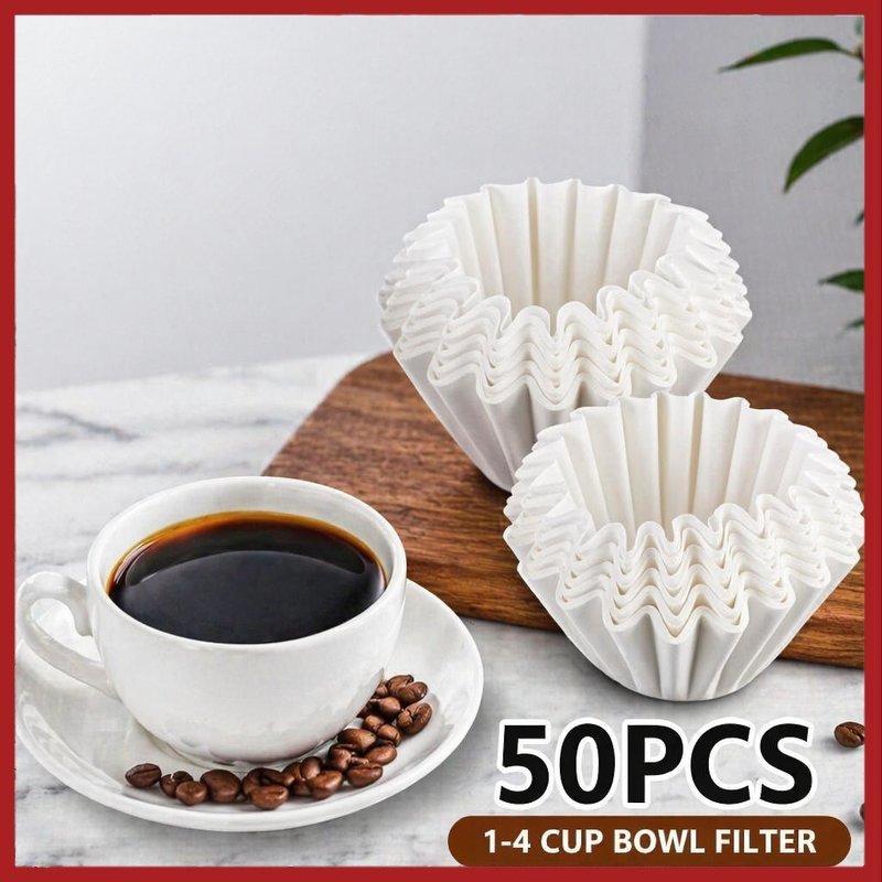 Coffee Filter Paper 50Pcs Bowl Shape Origami Hand Drip Disposable Food ...