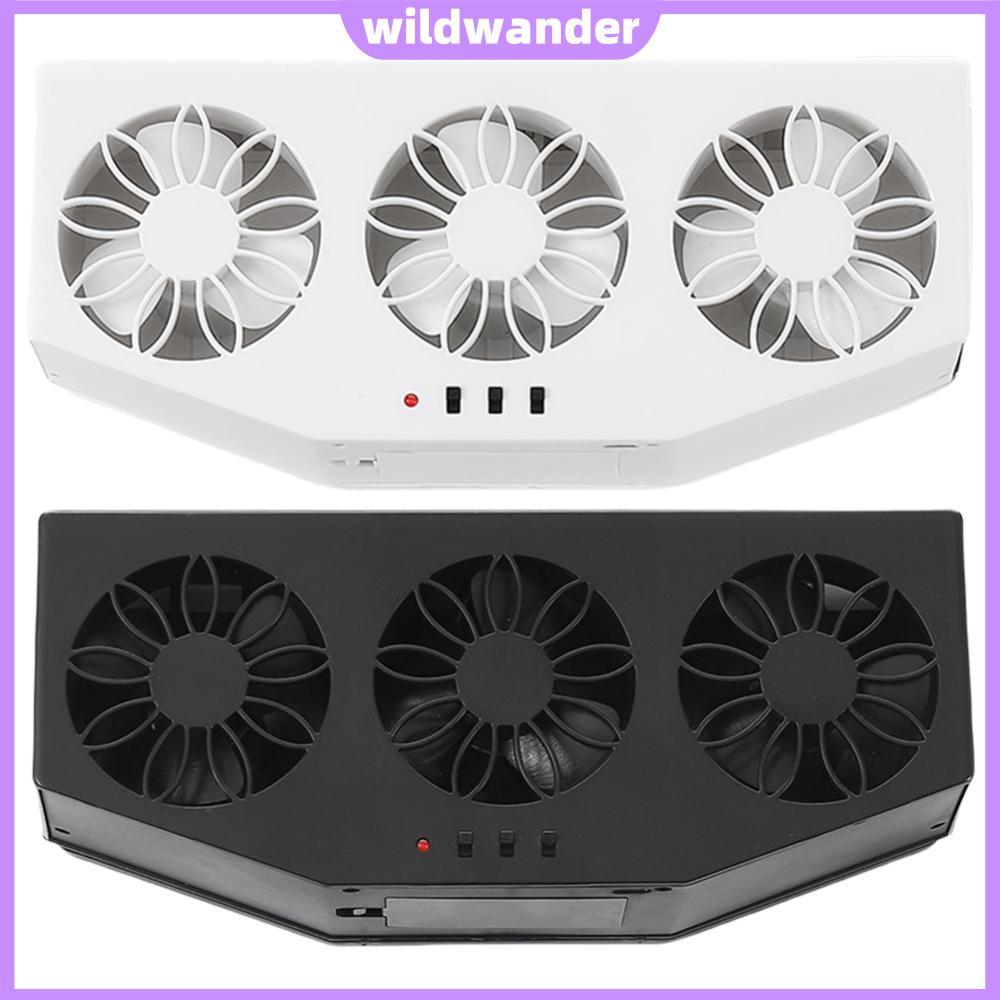 Solar Powered Car Radiator Cooling Fan with 3 Air Outlets Auto Vent Fan ...