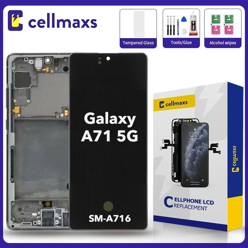 For SAMSUNG Galaxy A71 5G SM-A716 A716 LCD Touch Screen Replacement With  Frame