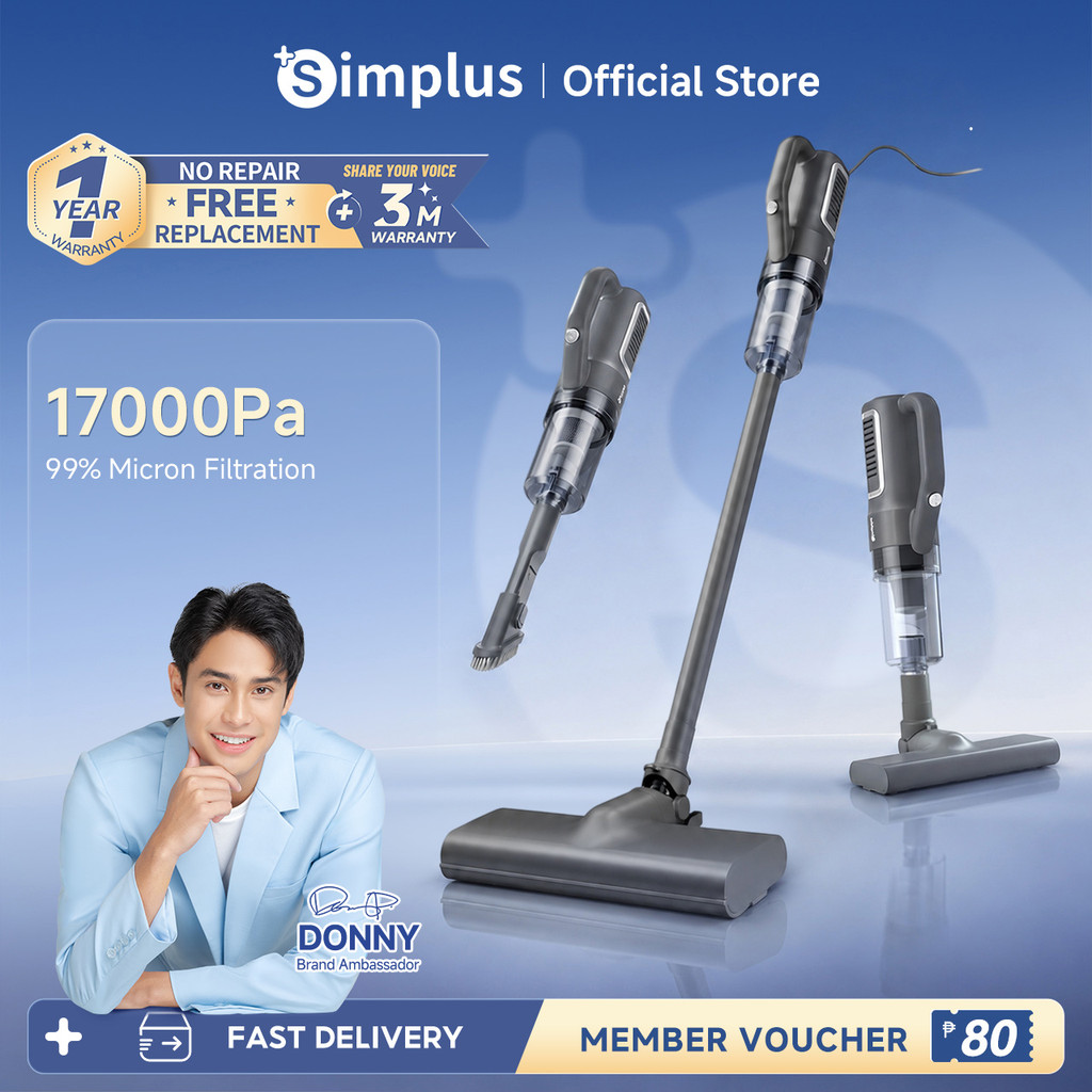 Simplus Vacuum Cleaner 17000Pa Strong Suction 3 in 1 Portable Handheld ...