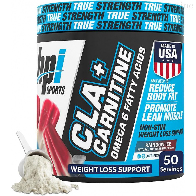 BPI Sports CLA + Carnitine Powder – Caffeine Free, Rain Ice, 50 Serings N3RS