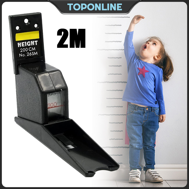 2M Height Ruler Wall Mounted Height Meter Roll Ruler Auto-Scaling ...