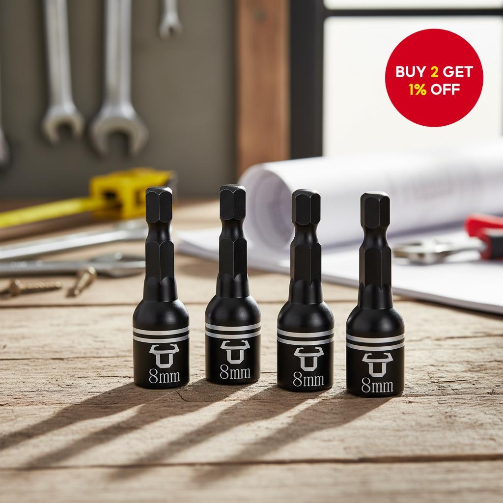 5 Piece Hex Magnetic Socket Wrench Set with 8mm and 42mm Adapter for ...