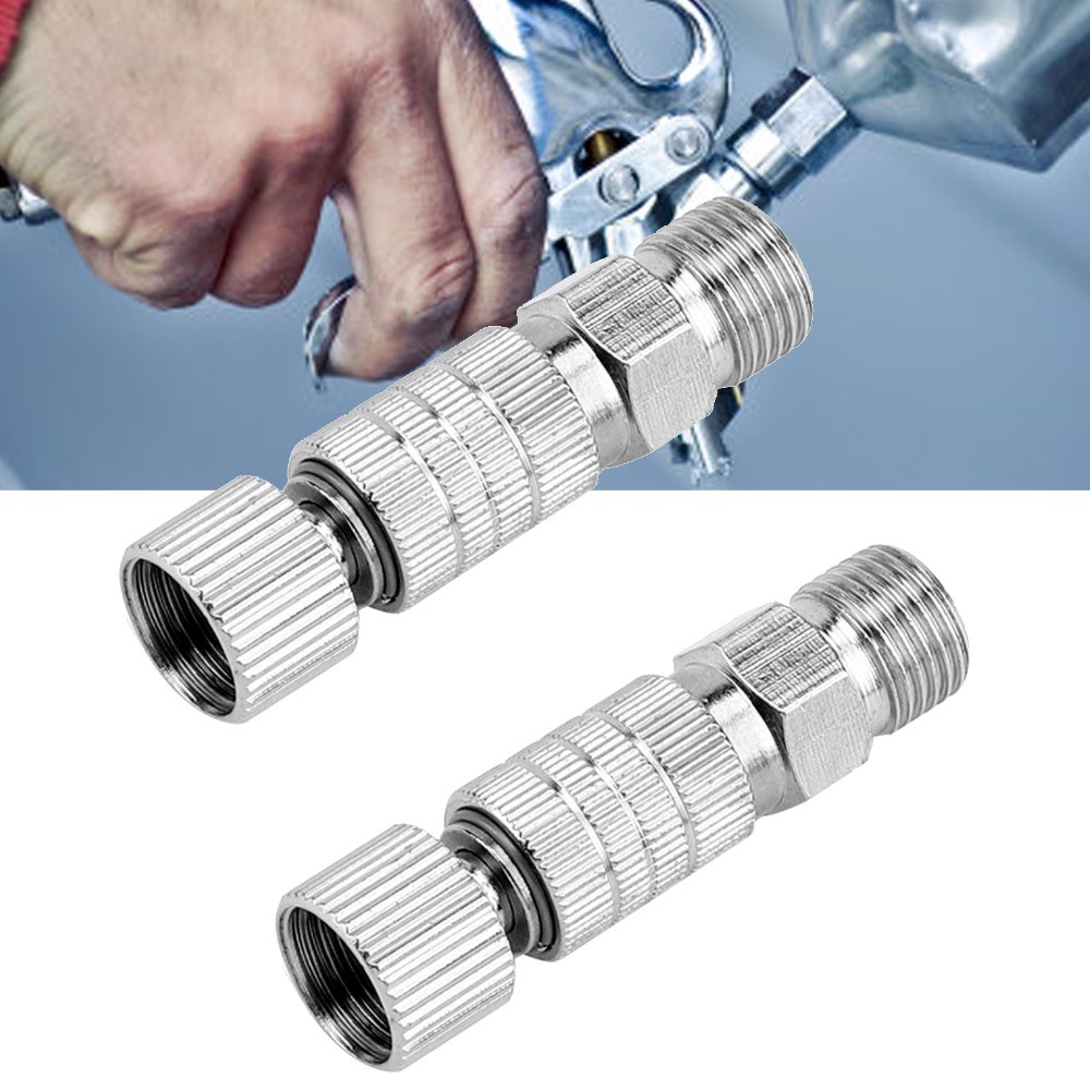 MOLIH 2pcs Quick Release Coupling, Silver Metal Airbrush Hose Adapter ...