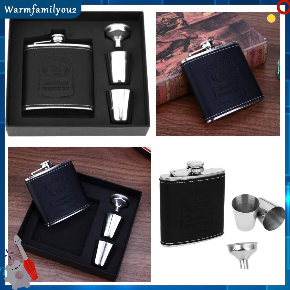 4pcs/set 6 Oz Whiskey Bottle with Cups Alcohol Container Flask Funnel ...