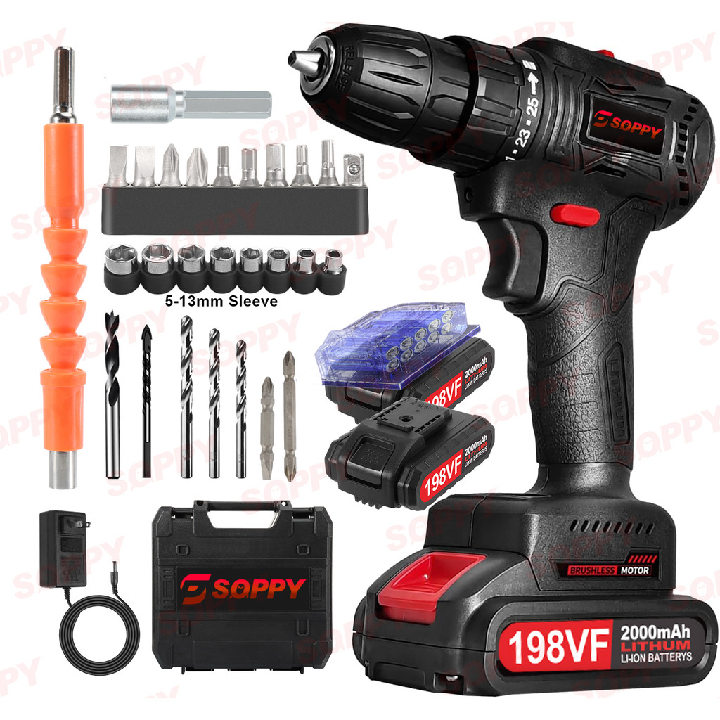 SOPPY 10 Clles Cordless Impact Drill Hand Drill Electric Drill Hammer ...