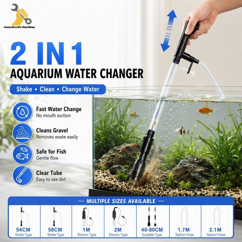 Aquarium Gravel Cleaner Manual Siphon Water Changer Hand Pump Fish Tank ...