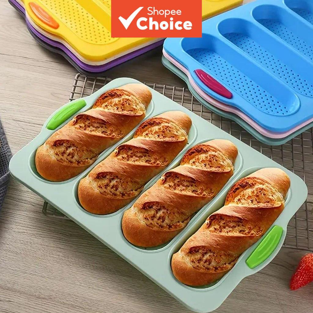 Non-Stick Baking Tray Mold 4-Wave Oven Safe Bread Sandwich Pan ...