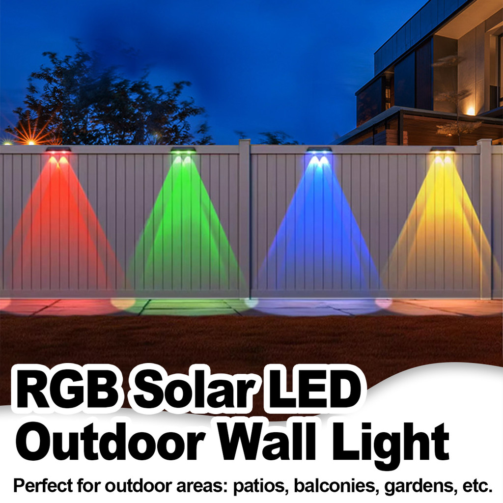 Solar Wall Light Garden Outdoor Waterproof Led 3.7v 0.2w Lamp Dimmable ...