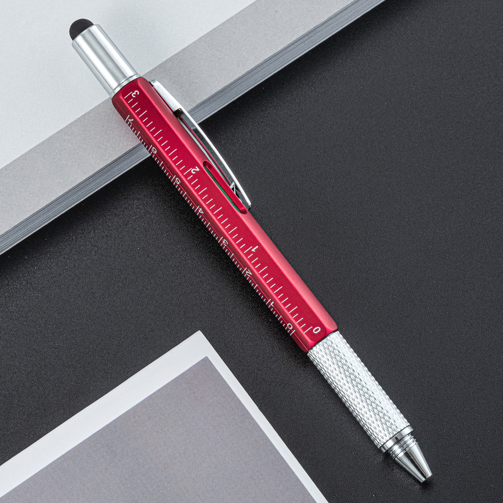 Plastic Tool Pen 6-in-1 Level Scale Touchscreen Pen Flathead Crosshead ...