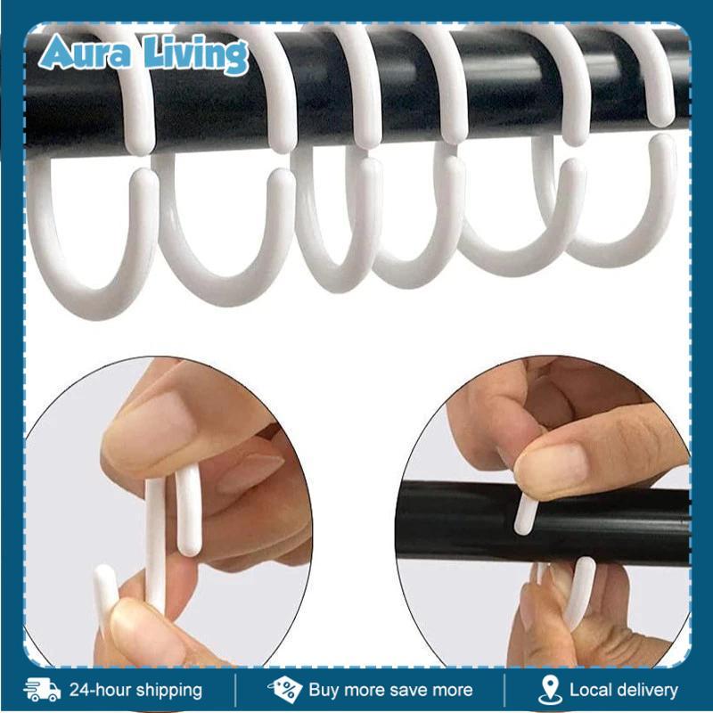 24pcs Curtain Hooks Ring Flexible Buckle Plastic Multifunctional ...