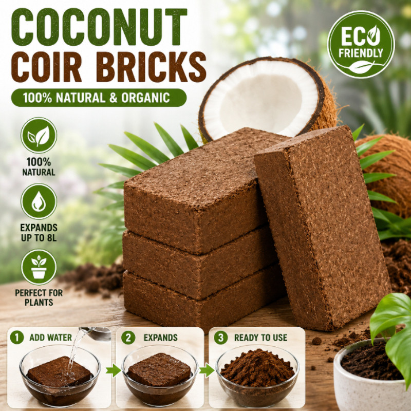 400g Coconut Bricks Natural Coco Peat Block Brick Nutrient Soil ...