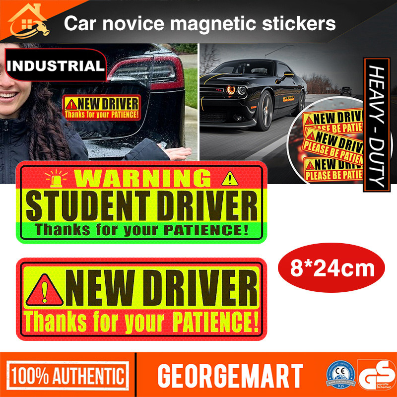 Car New Driver Magnet Sign New Driver Magnet Safety Warning Reflective ...