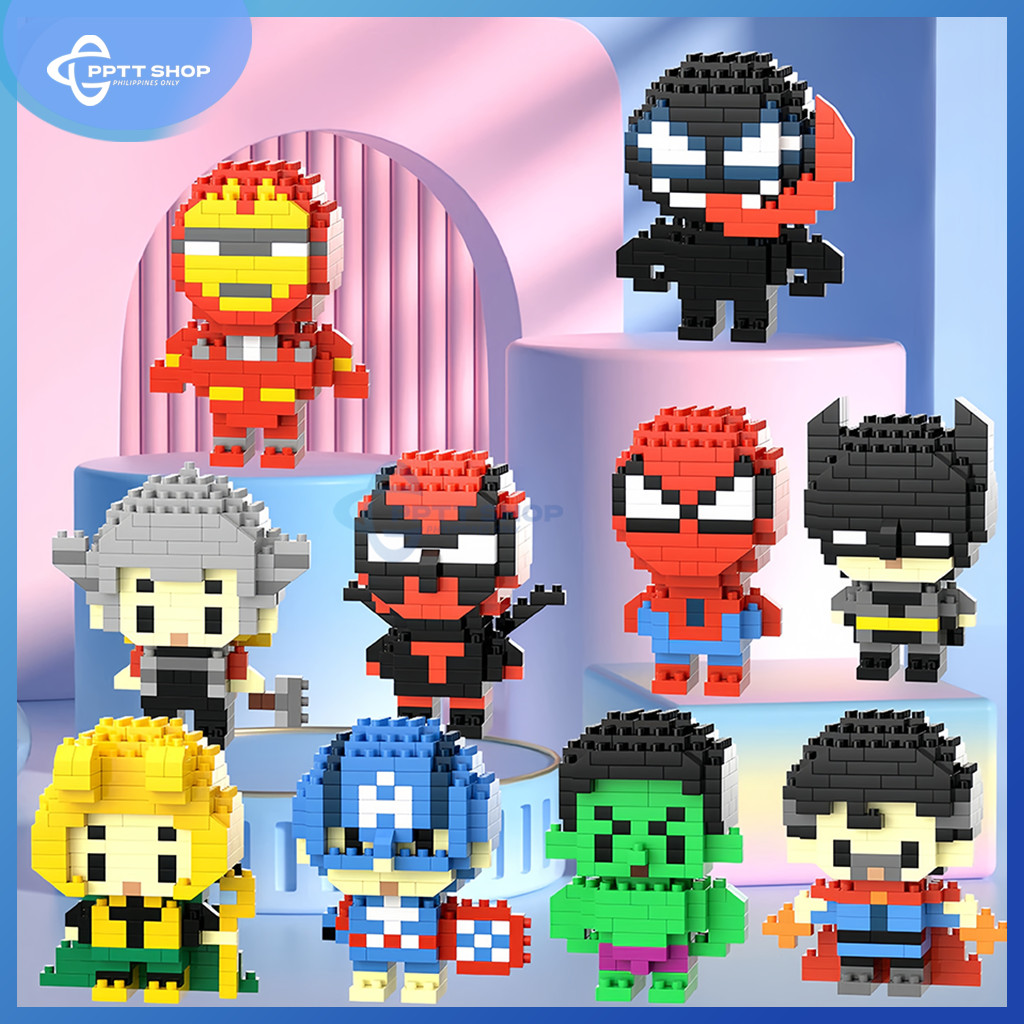 The Avengers Mini Block Building Blocks Cute Cartoon Character Spider ...