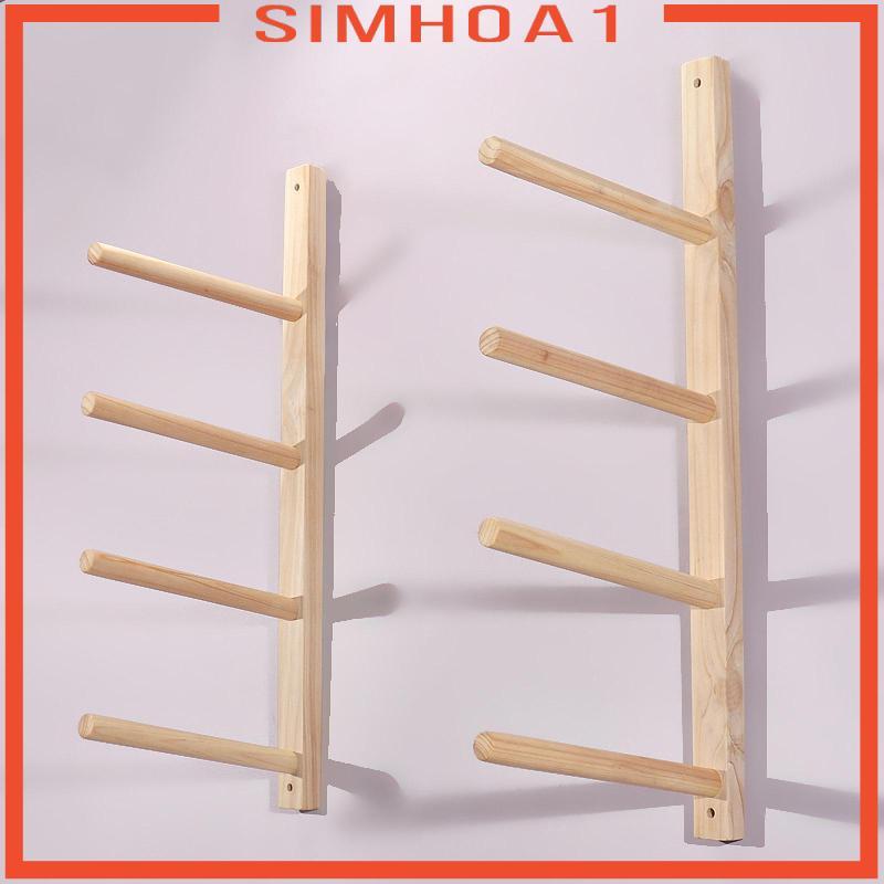 [Simhoa1] 2 Pieces Wood Yoga Mat Storage Rack Cart Workout Equipment ...