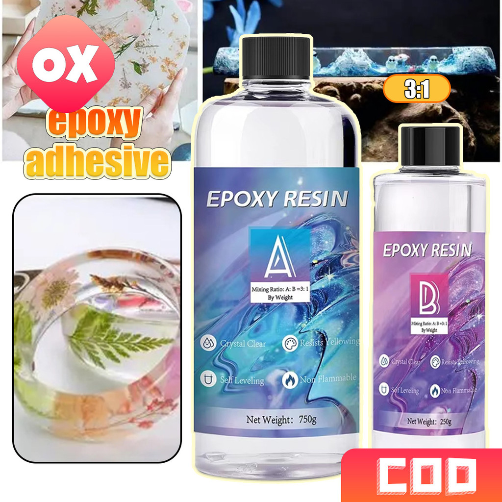 High Clear Epoxy Resin Set (3:1) Crystal Glue DIY Hand Making Home ...