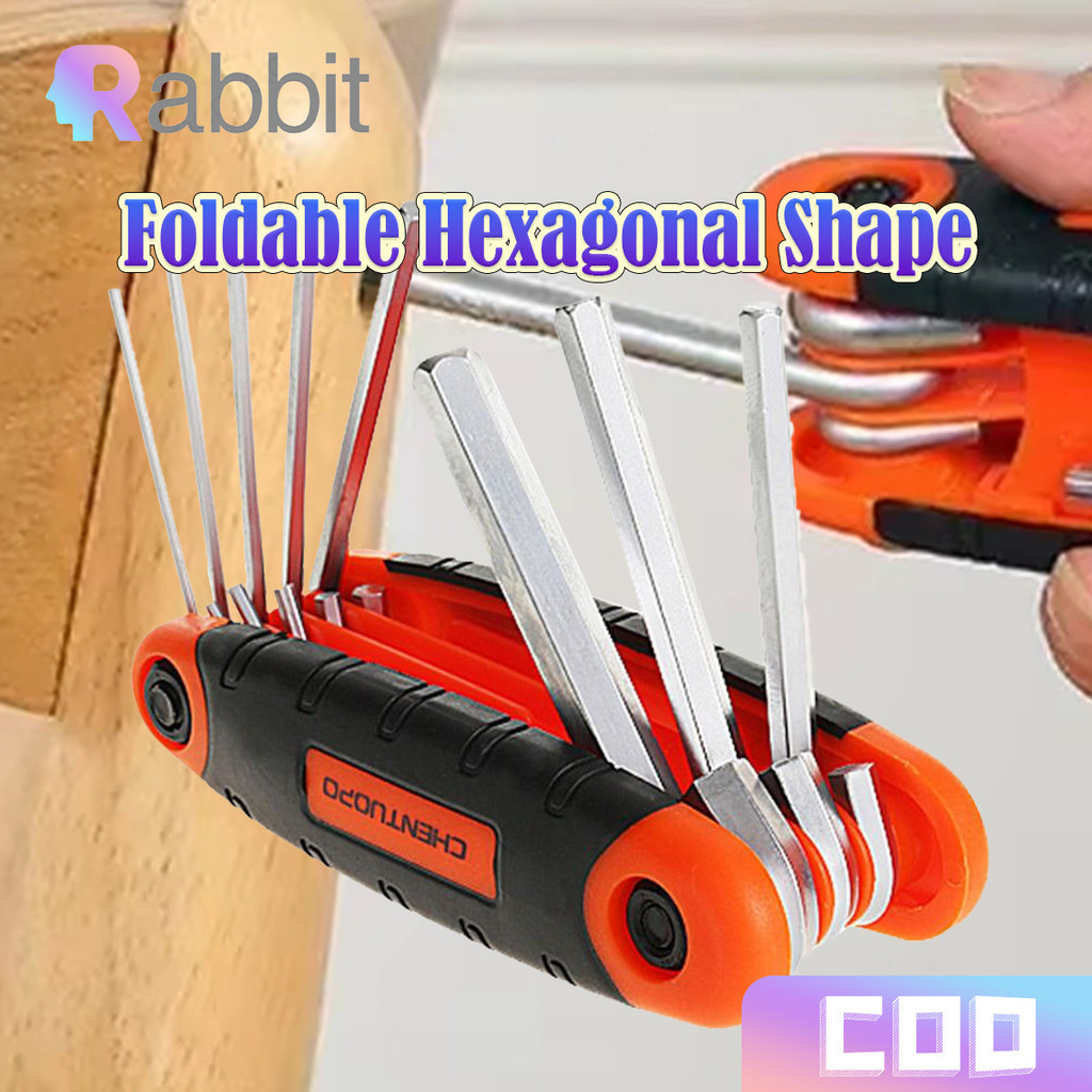 8In1 Heavy-Duty Folding Allen Wrench Set/Hex Torx Type Portable Hand ...