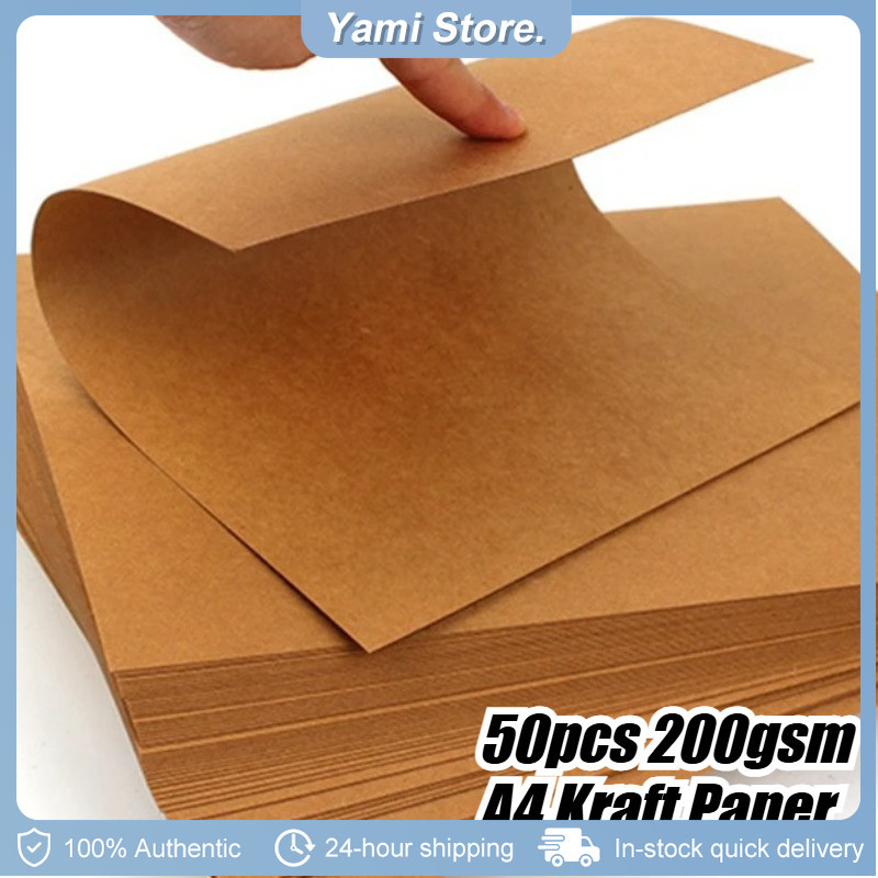 50pcs 200gsm A4 Brown Kraft Packing Paper Recycled Material Wrapping ...