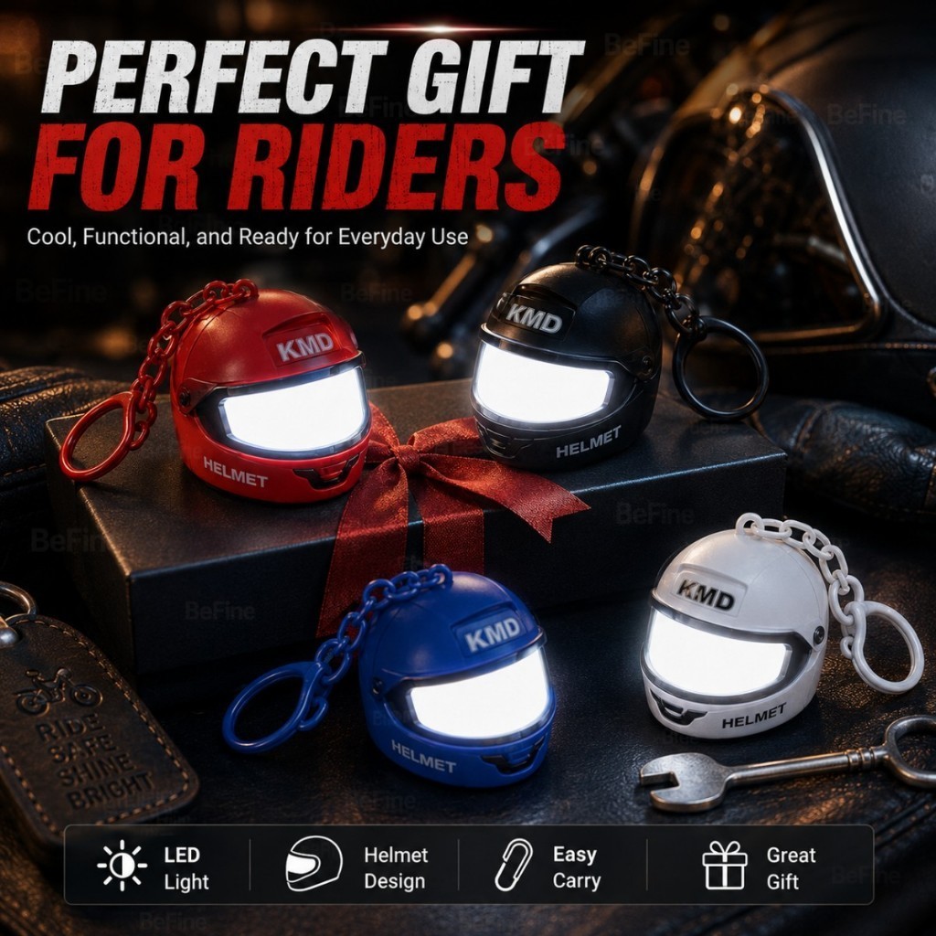 Creative Luminous Mini LED Motorcycle Helmet Keychain, Simulation ...