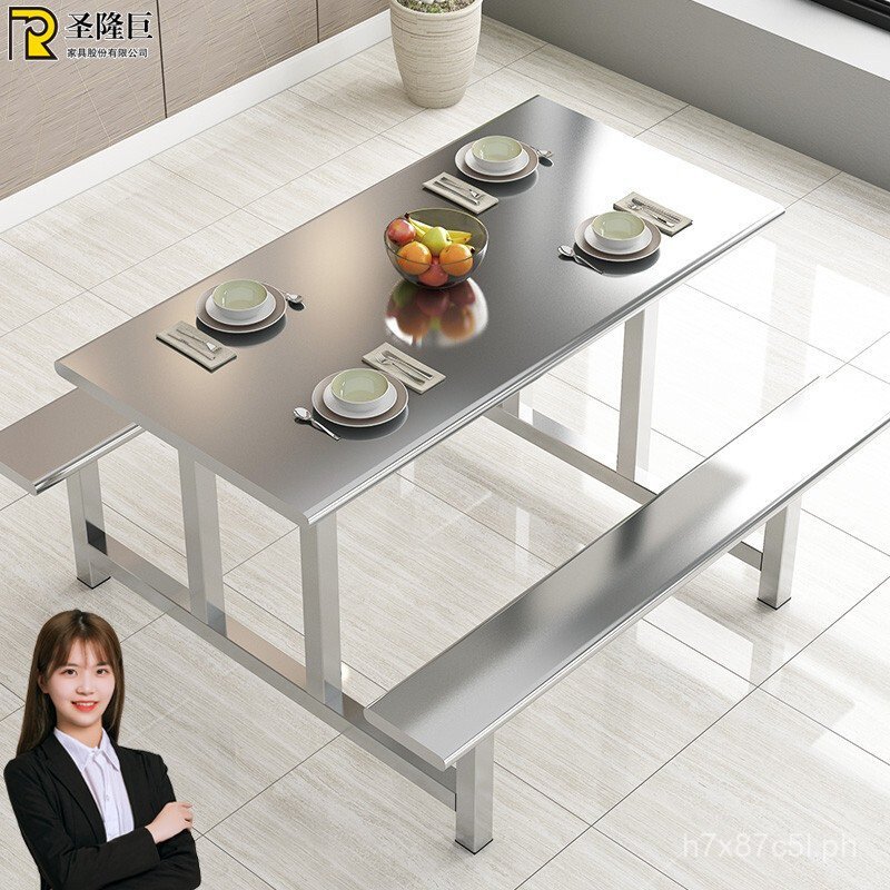 Stainless steel fast food table restaurant school cafeteria staff ...