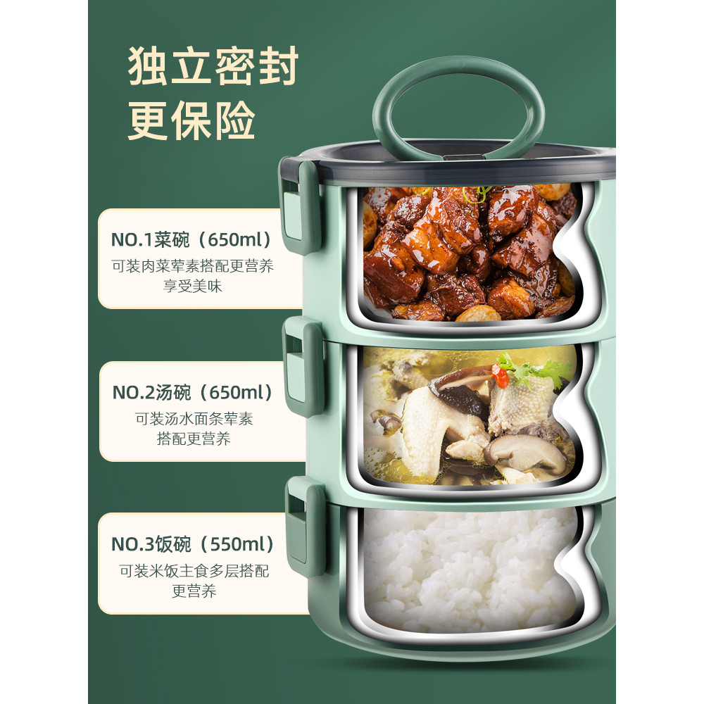 Stainless Steel Multi-Layer Insulated Lunch Box Ultra-Long Insulated ...