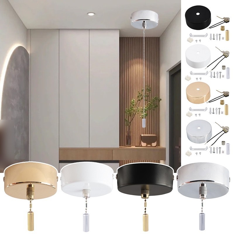 Flexible Pull Cord Light Switch with 150/200cm Chain Ceiling Pull Chain ...