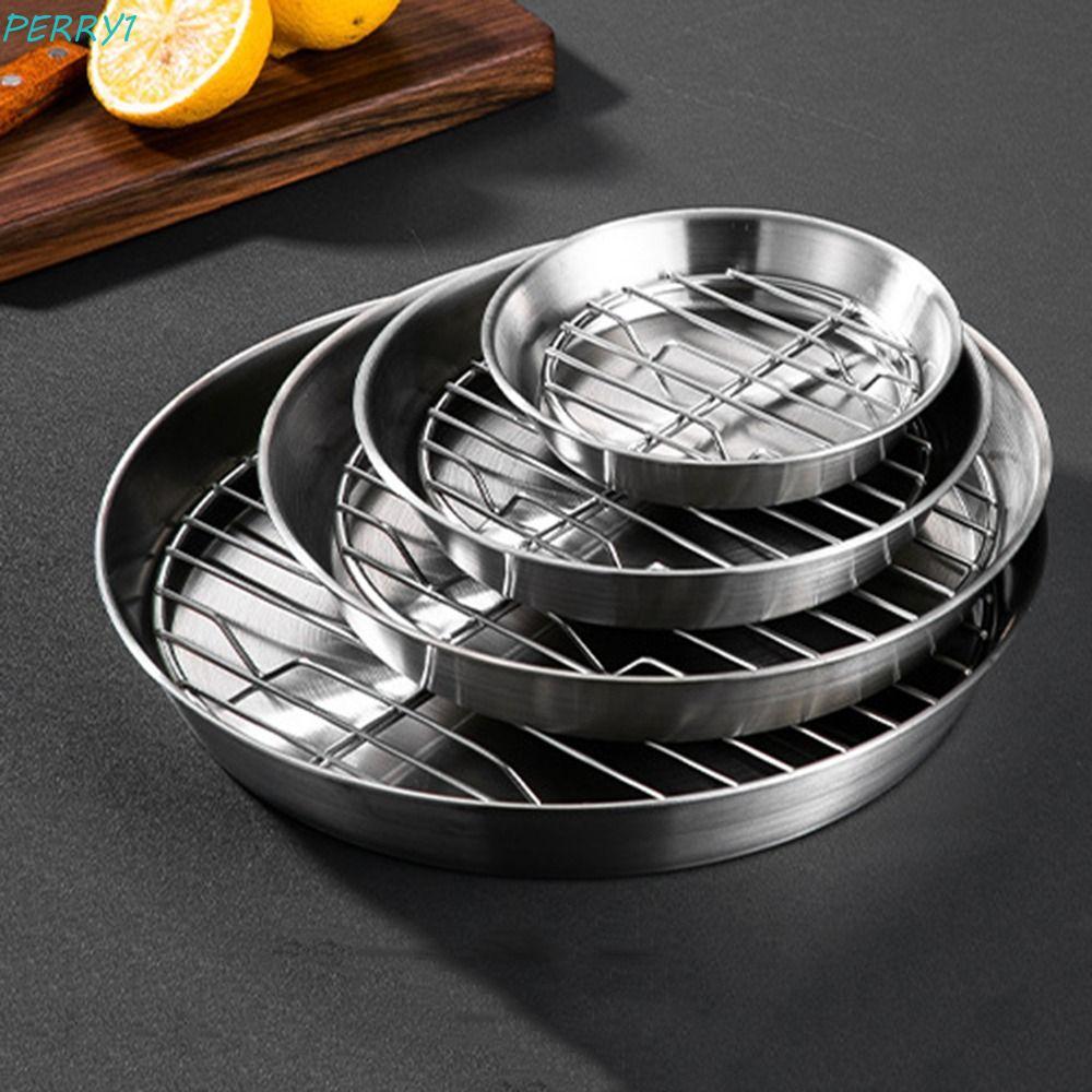 PERRY Air Fryer Baking Tray, 304 Stainless Steel Non-stick Circular ...