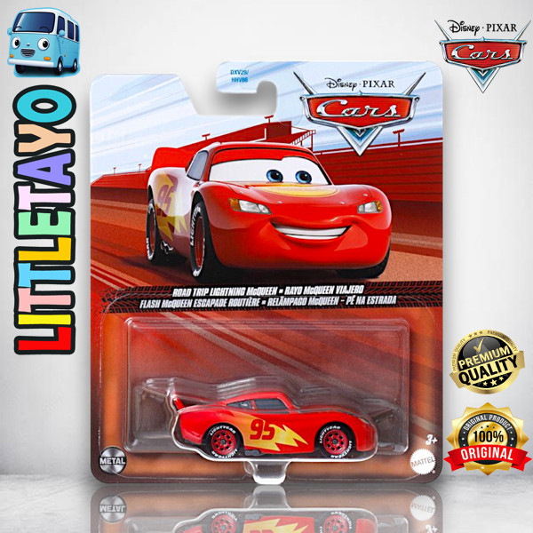 Disney Pixar Cars Road Trip Lightning McQueen Metal Car Original Mattel ...