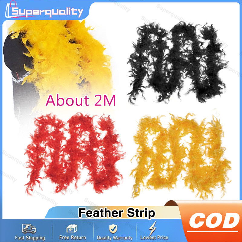 Gcroet Feather boa noir, danse écharpe en plumes de fantaisie costume pour fête 2m écharpe en plumes