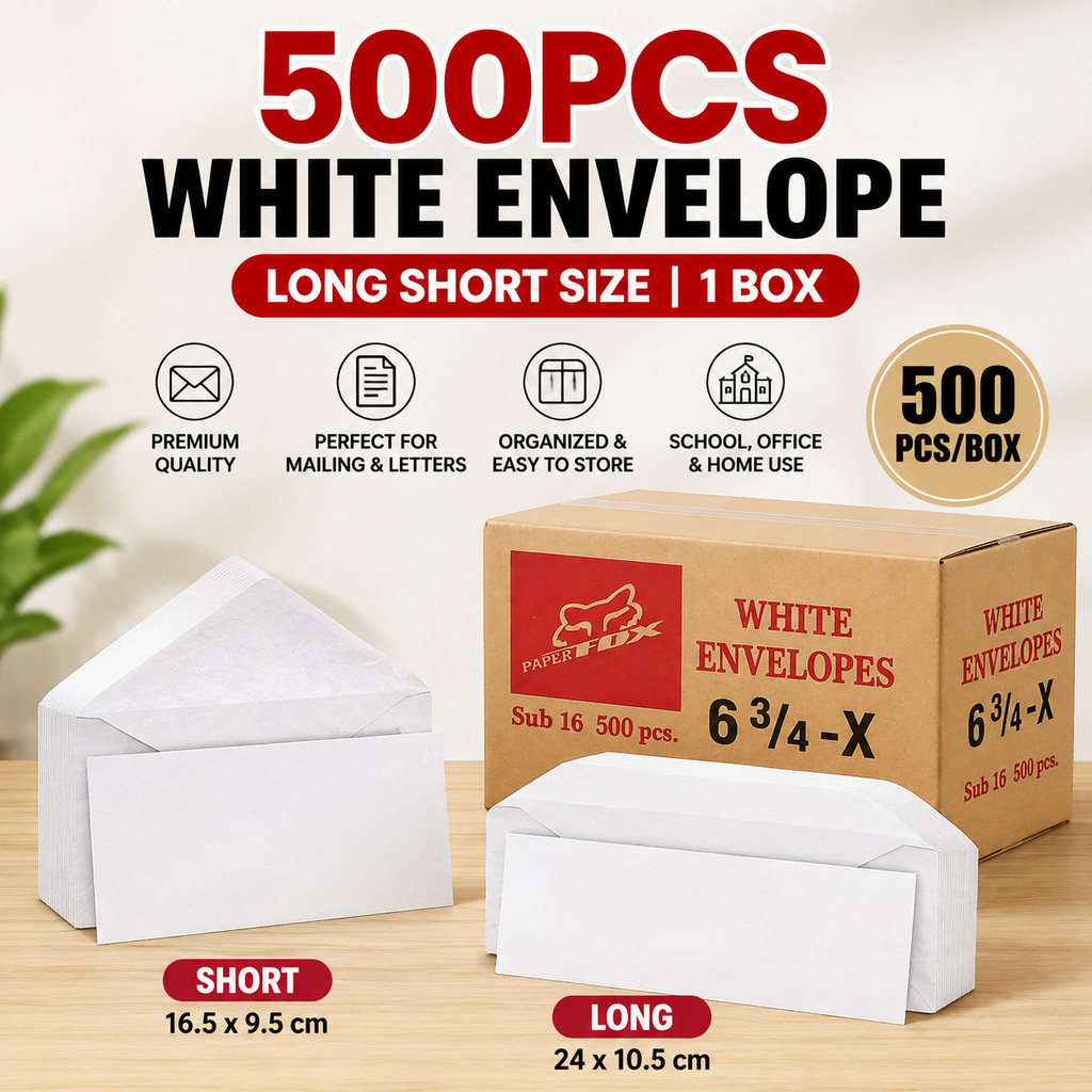 500PCS White Envelope Long Short Size 1Box Wholesale Mailing Letter ...