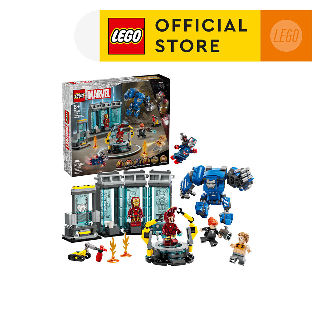 LEGO Super Heroes 76315 Iron Man's Laboratory: Hall of Armor (384 ...